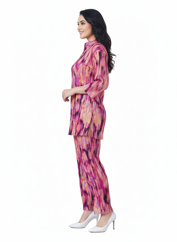 Fusion Ikat Printed Kurti Co-ord Set | Rizqé by Zadine Multi-Color Tunic Modest Wear
