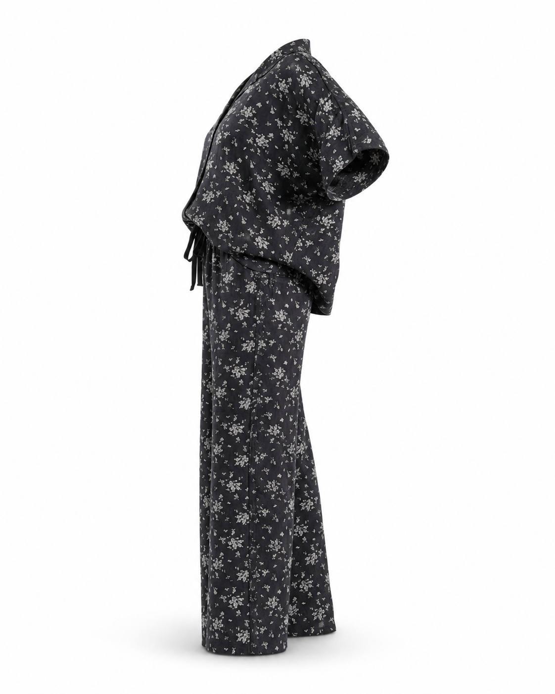 Zohroze Floral Linen Co-Ord Set with Modest Shirt & Palazzo