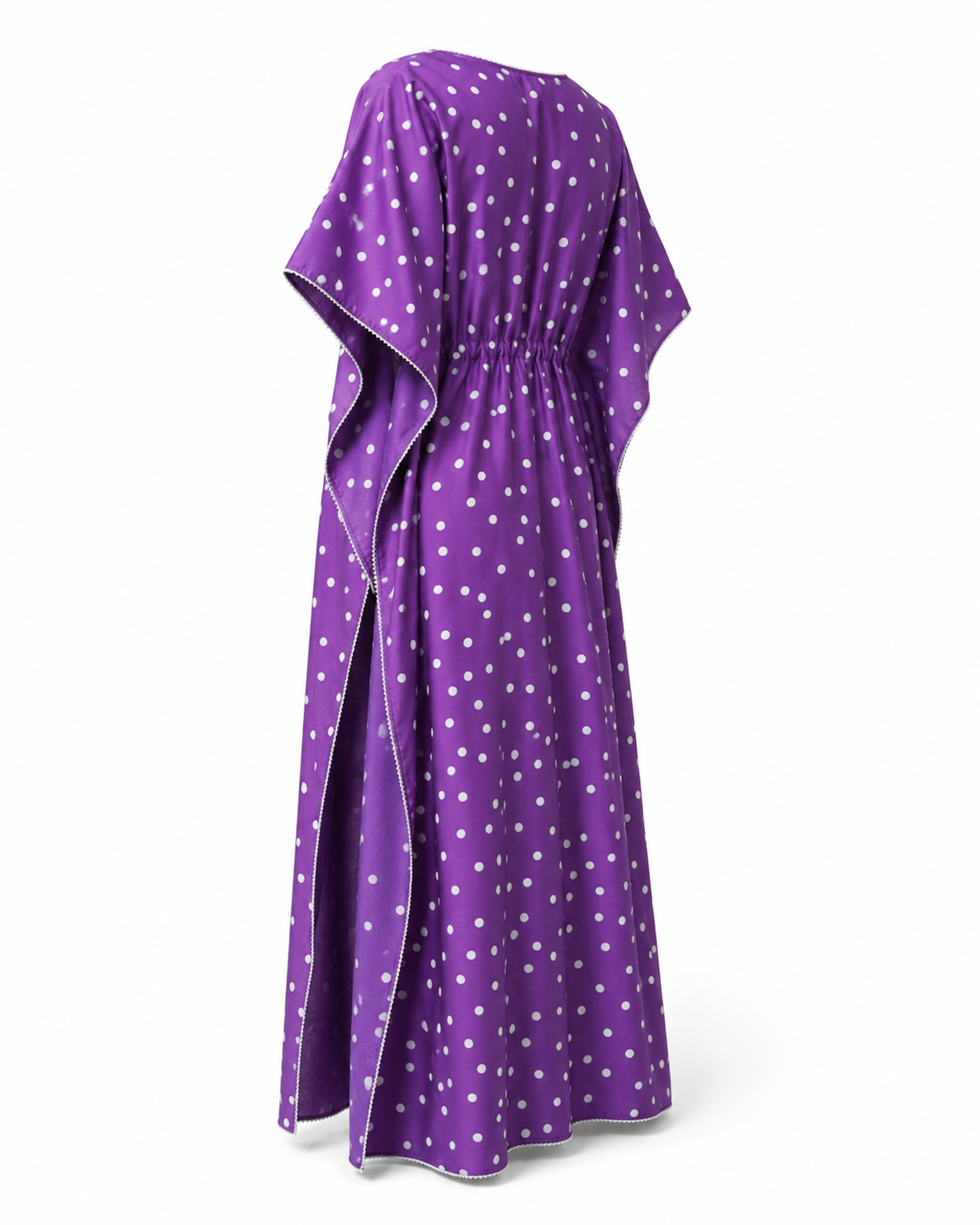 Zohroze Violet Polka Dot Satin Maxi Kaftan