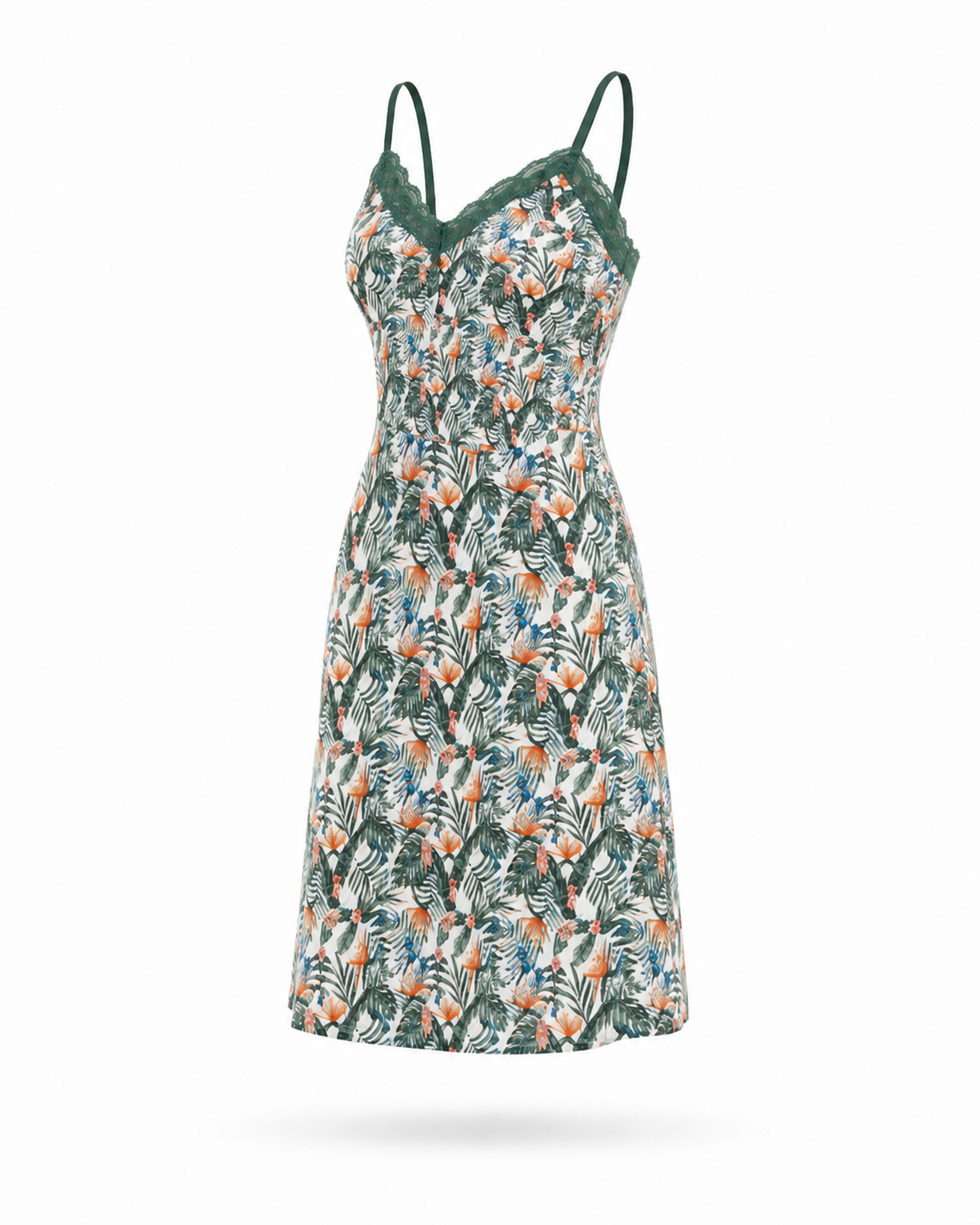 Tropical Print Viscose Night Slip | Jungle Print Camisole Modest Nightwear
