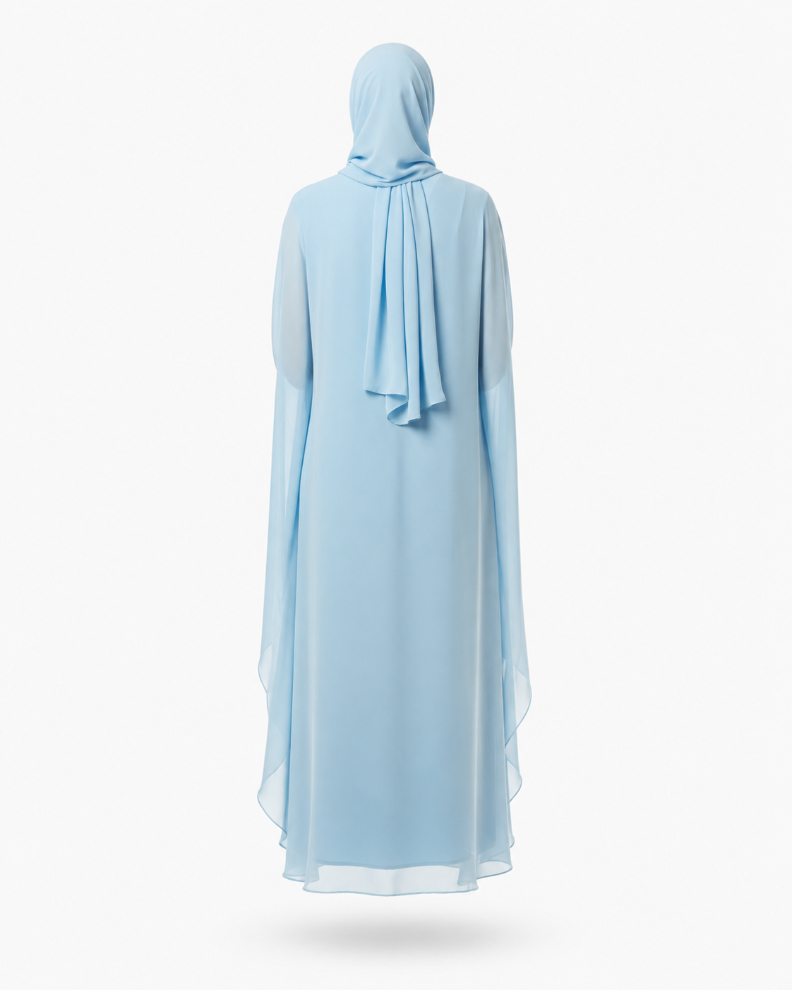 Zohroze Sky Blue Embellished Kaftan Abaya