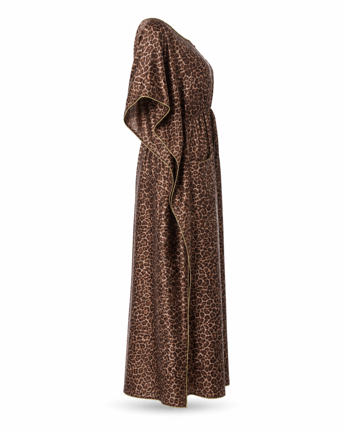 Zohroze Brown Leopard Print Kaftan Nightgown