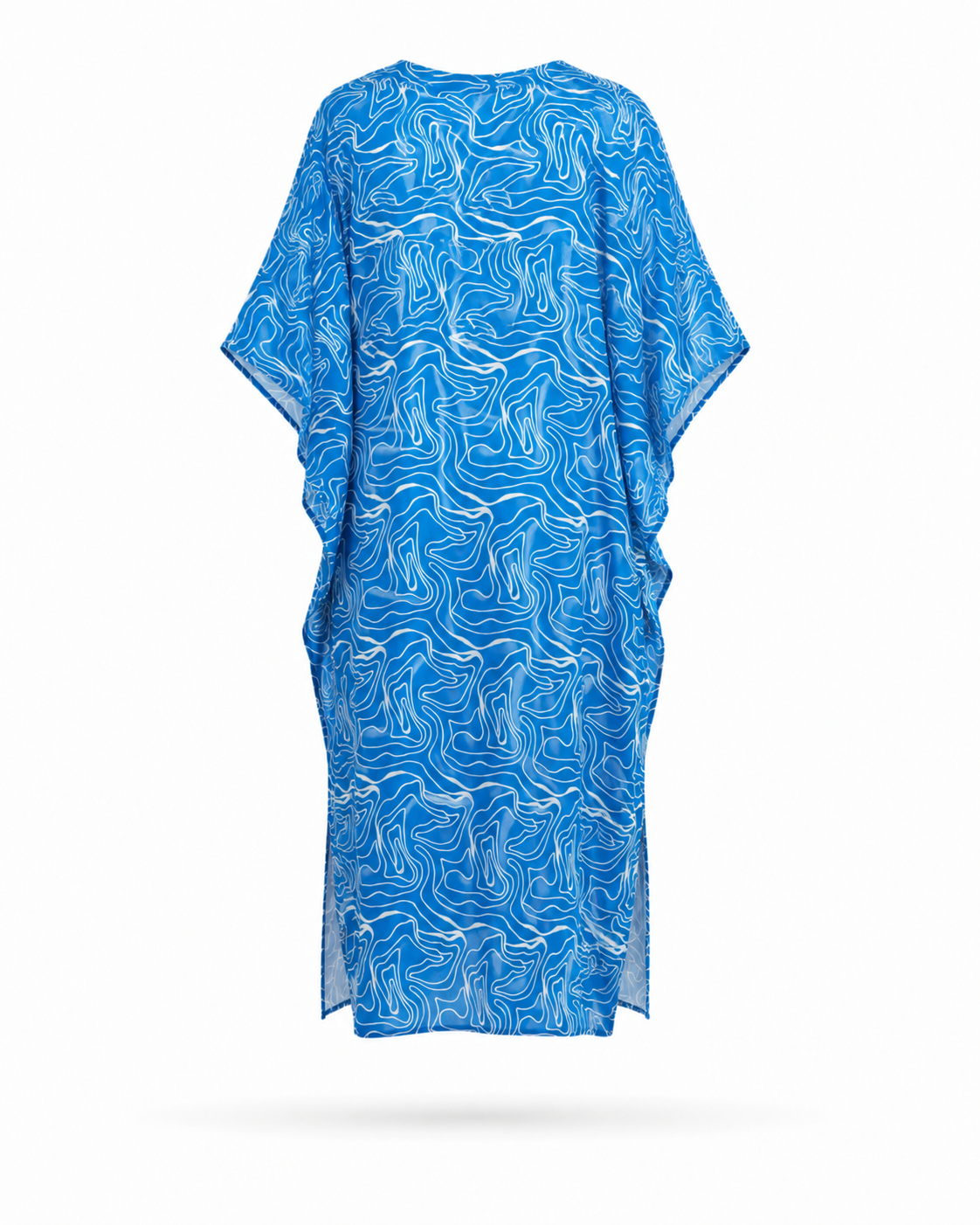 Zohroze Royal Blue Abstract Swirl Print Kaftan