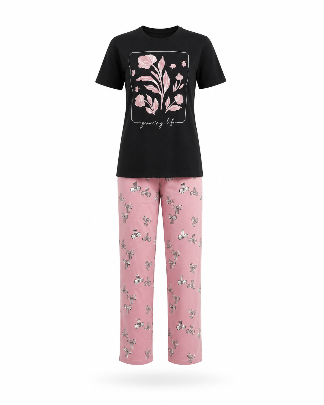 Zohroze Women's Floral T-Shirt & Pyjama Set
