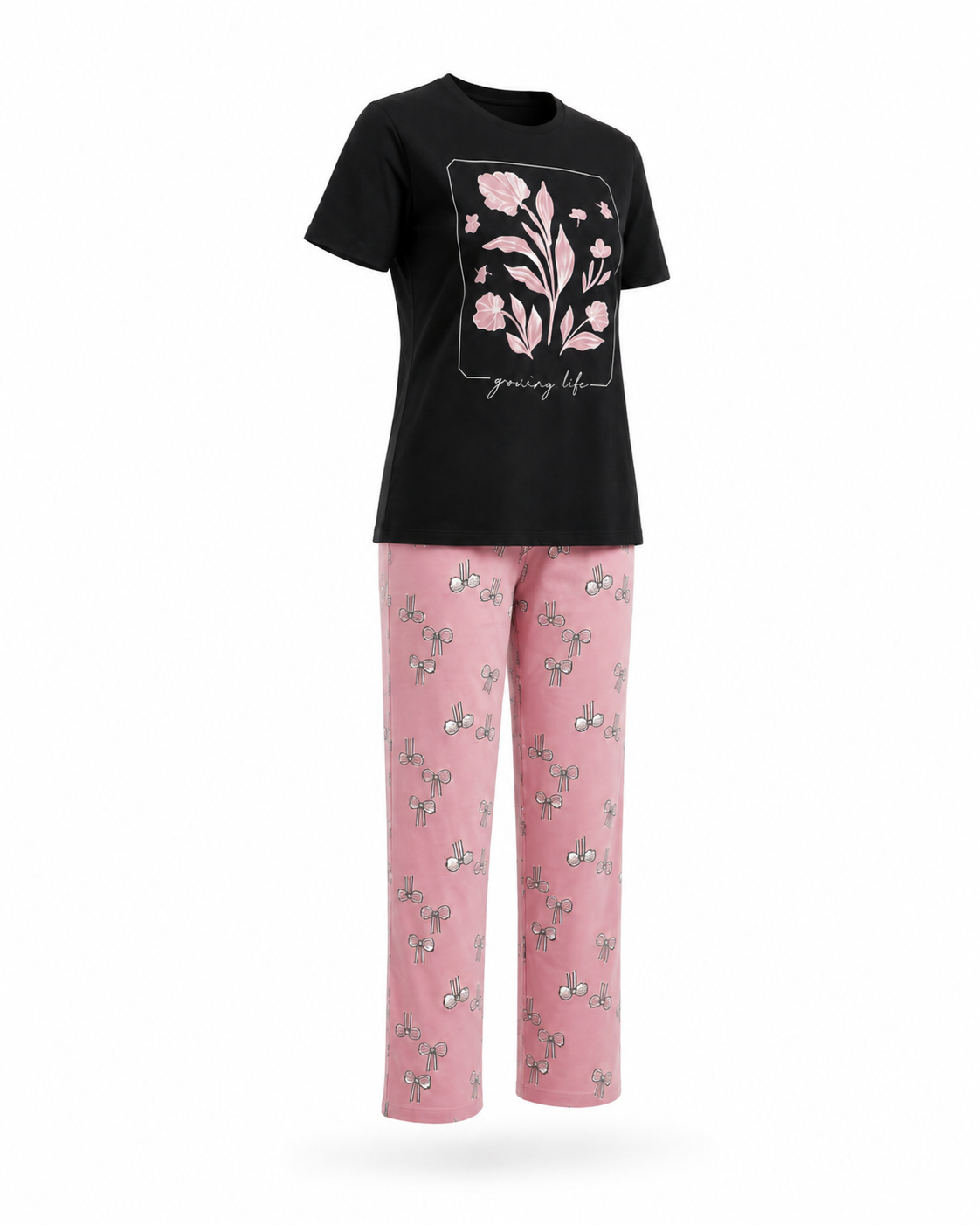 Zohroze Women's Floral T-Shirt & Pyjama Set