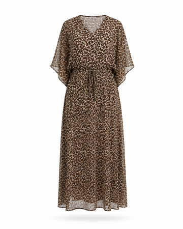 Zohroze Leopard Print Drawstring Kaftan