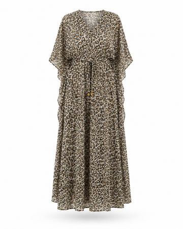 Zohroze Animal Print Drawstring Kaftan