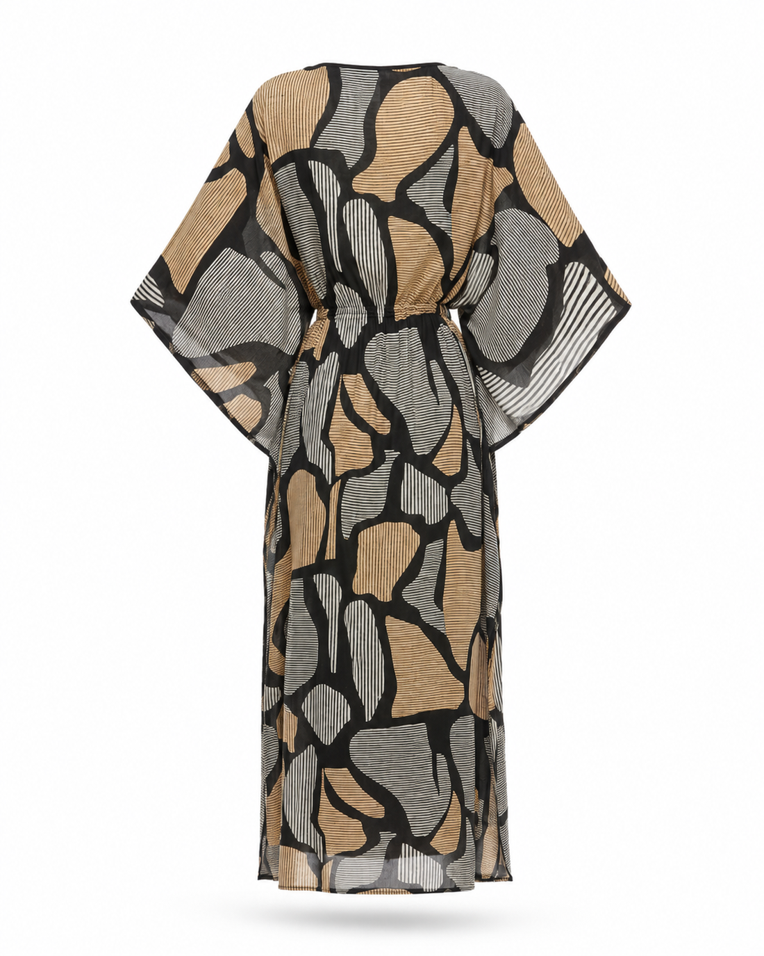 Zohroze Abstract Swirl Drawstring Kaftan