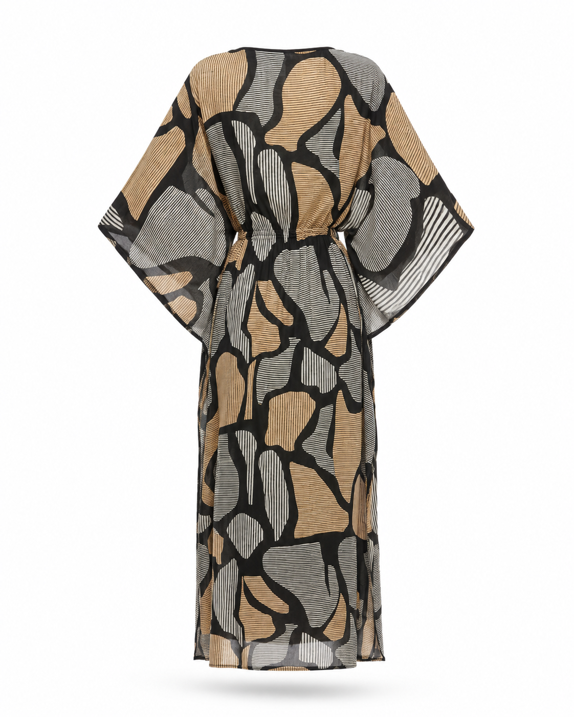 Zohroze Abstract Swirl Drawstring Kaftan