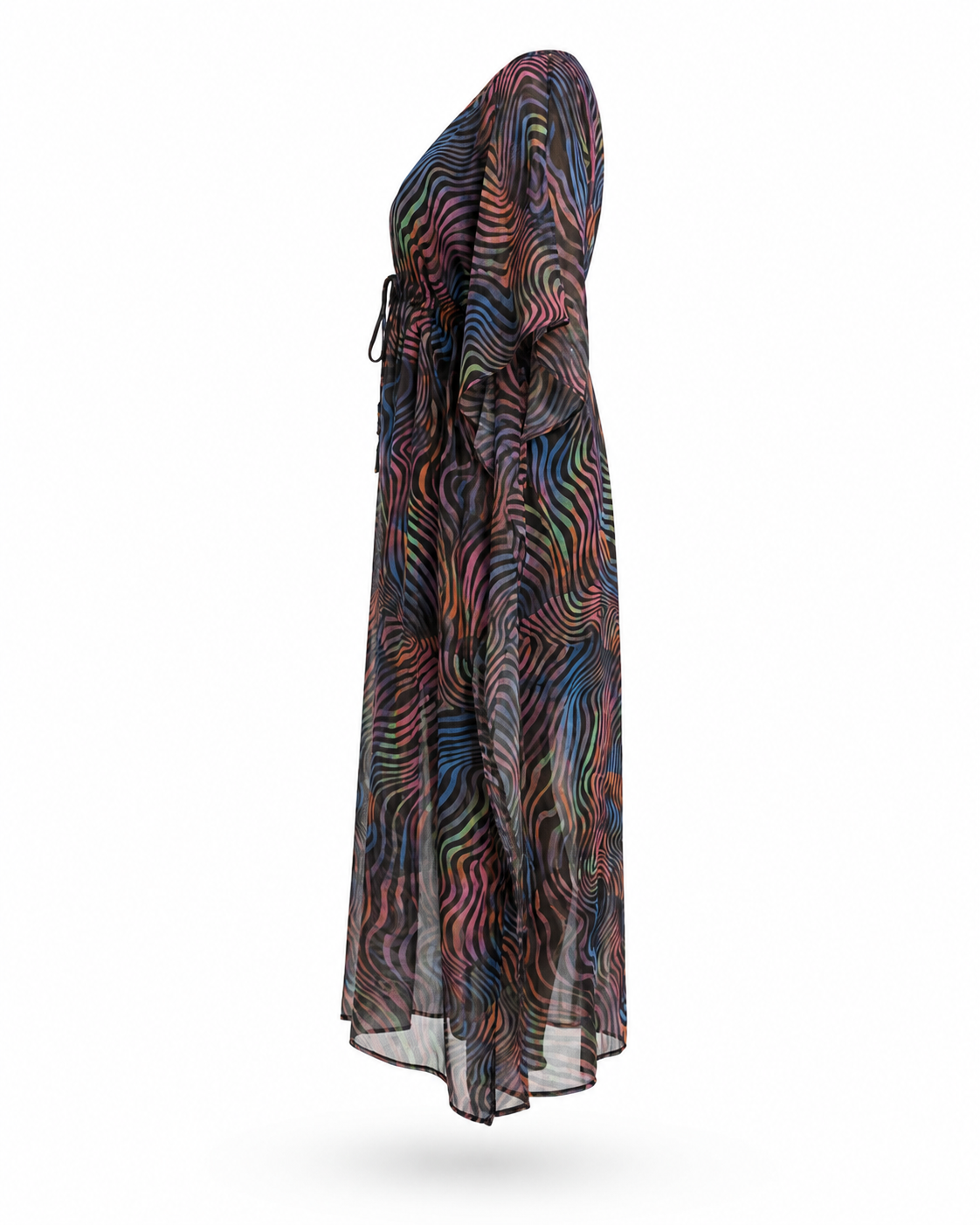Zohroze Multicolor Swirl Drawstring Kaftan