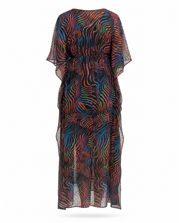 Zohroze Multicolor Swirl Drawstring Kaftan