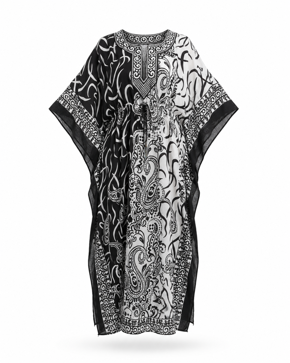 Zohroze Monochrome Drawstring Kaftan