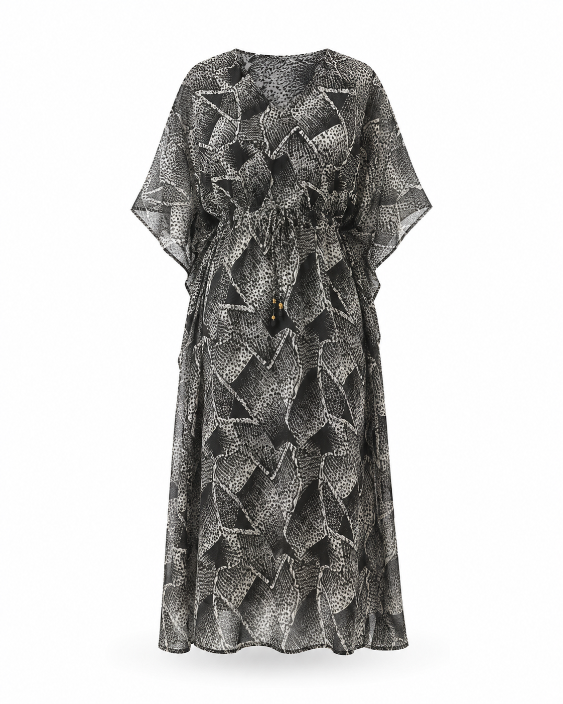 Zohroze Marble Abstract Drawstring Kaftan