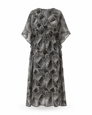 Zohroze Marble Abstract Drawstring Kaftan