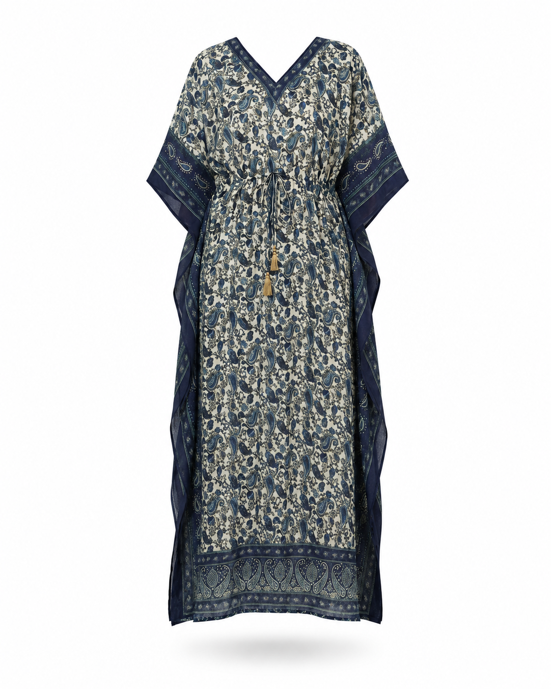Zohroze Indigo Paisley Modest Kaftan