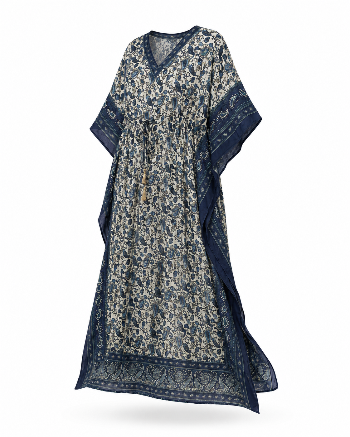 Zohroze Indigo Paisley Modest Kaftan