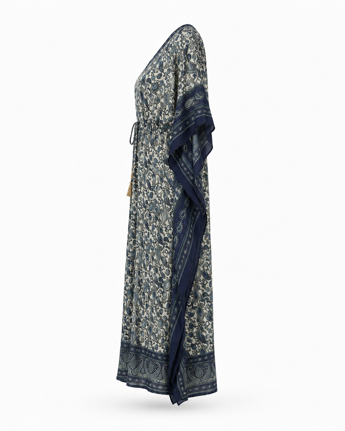 Zohroze Indigo Paisley Modest Kaftan