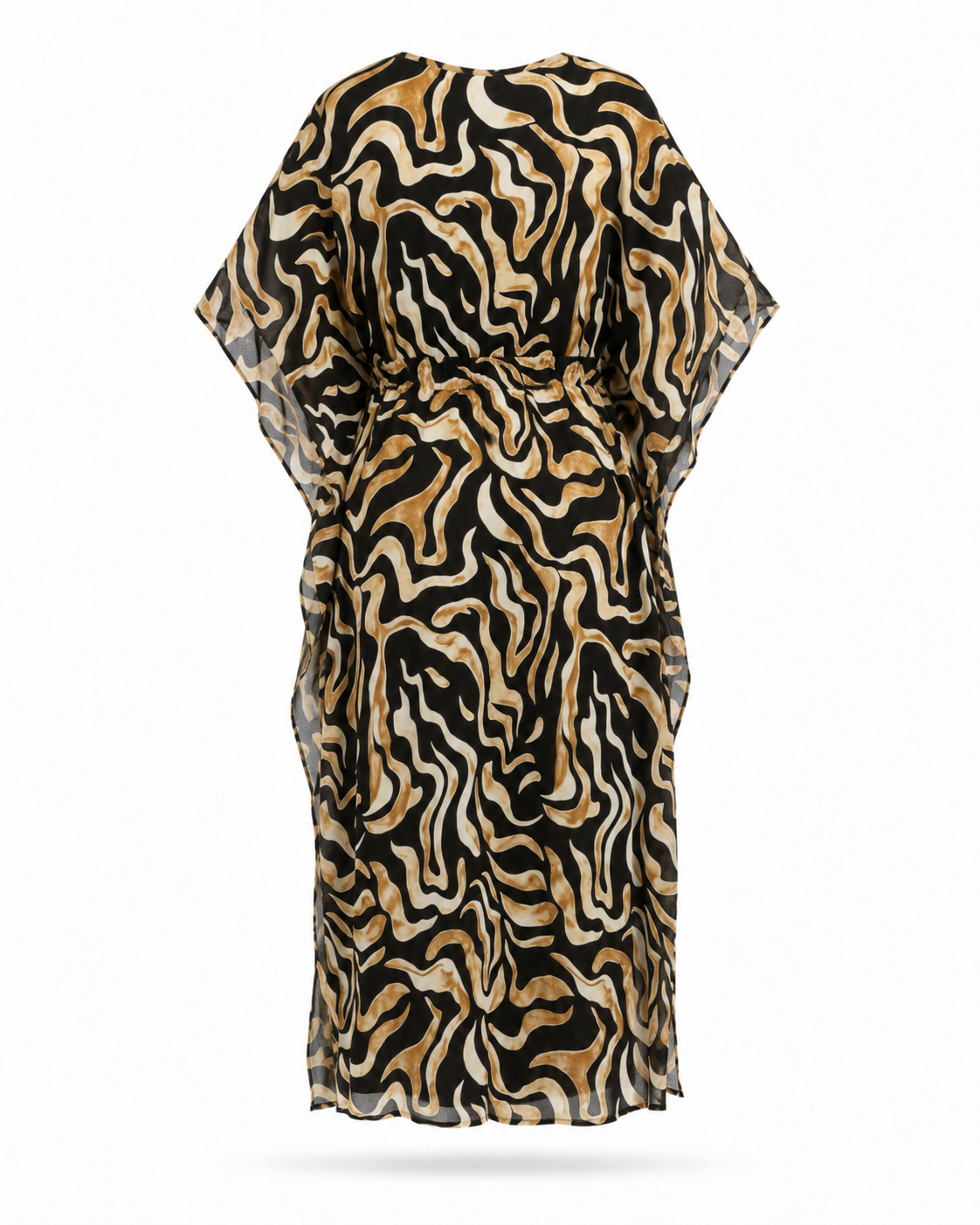 Zohroze Golden Zebra Swirl Drawstring Kaftan