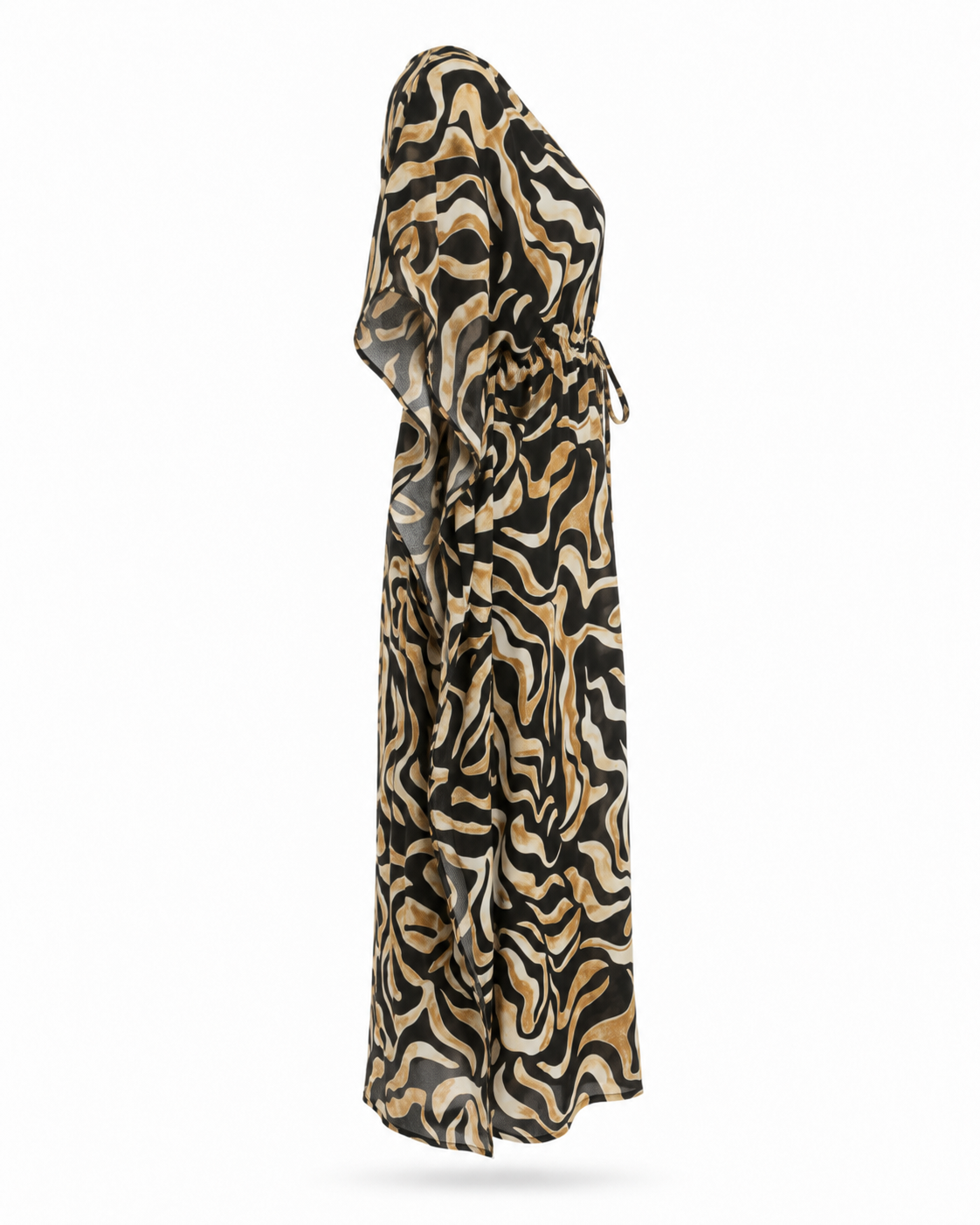 Zohroze Golden Zebra Swirl Drawstring Kaftan