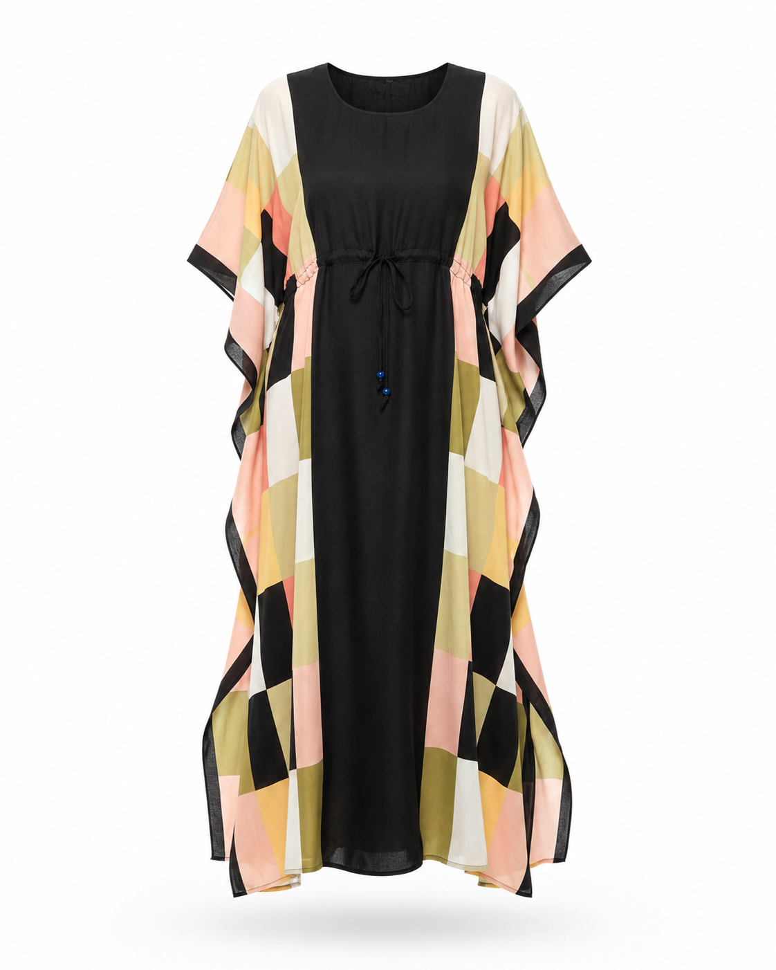 Zohroze Geometric Print Drawstring Kaftan