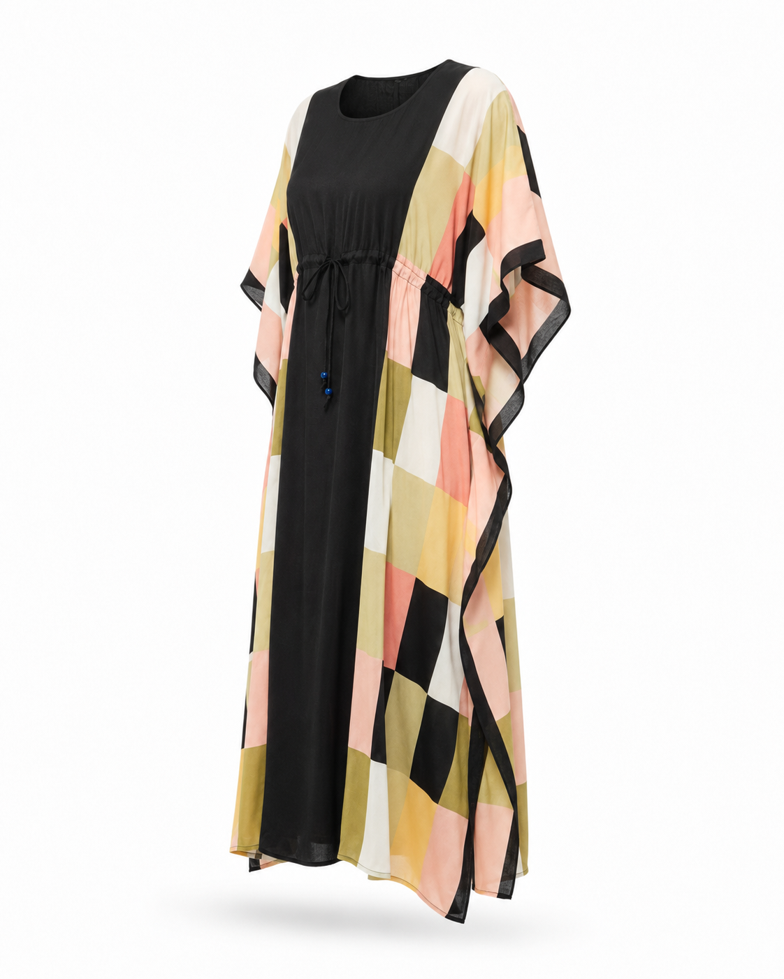 Zohroze Geometric Print Drawstring Kaftan