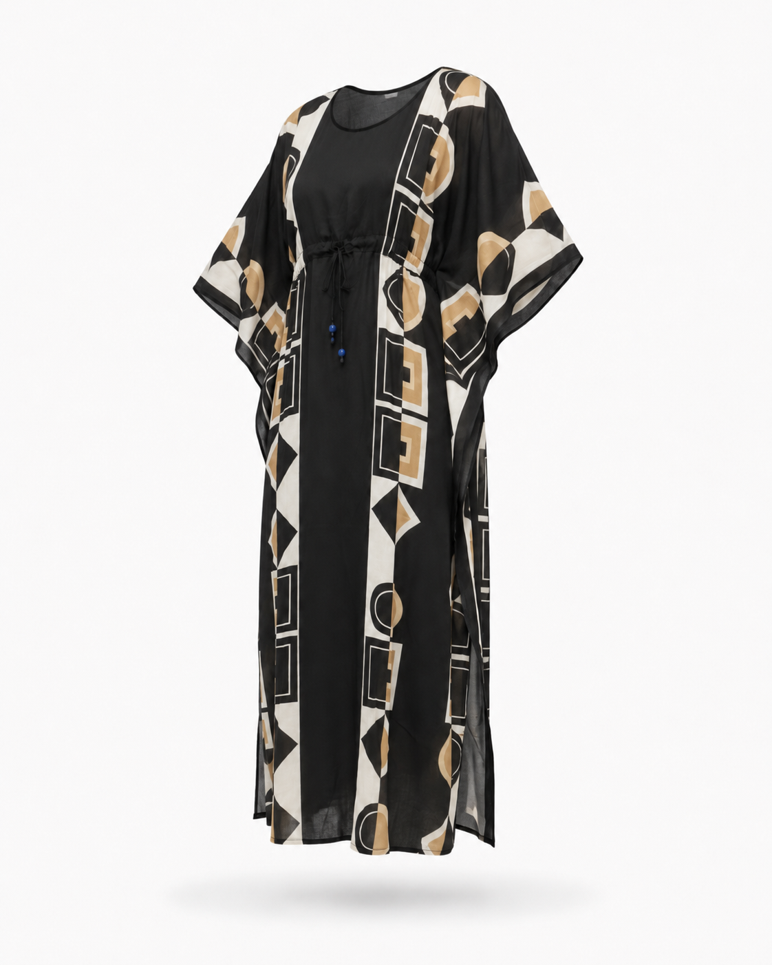 Zohroze Onyx Geometric Drawstring Kaftan