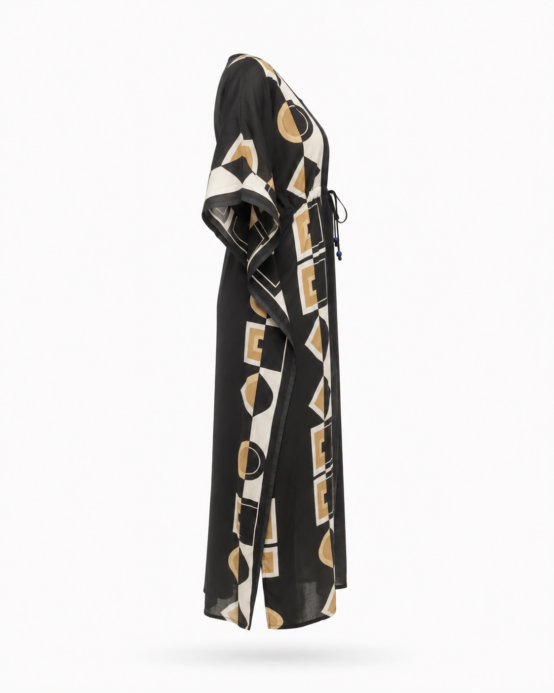 Zohroze Onyx Geometric Drawstring Kaftan