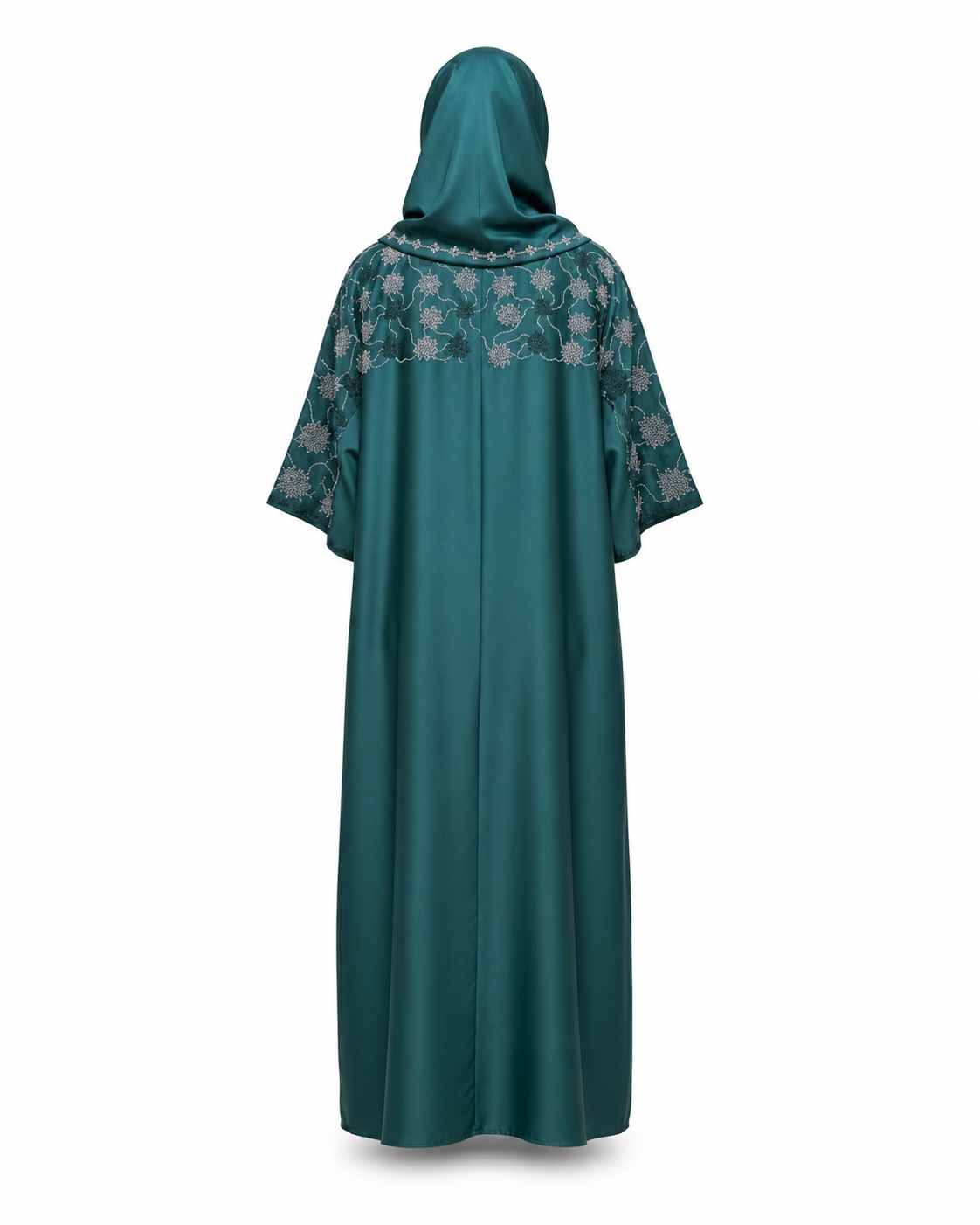 Zohroze Emerald Green Embellished Batwing Abaya