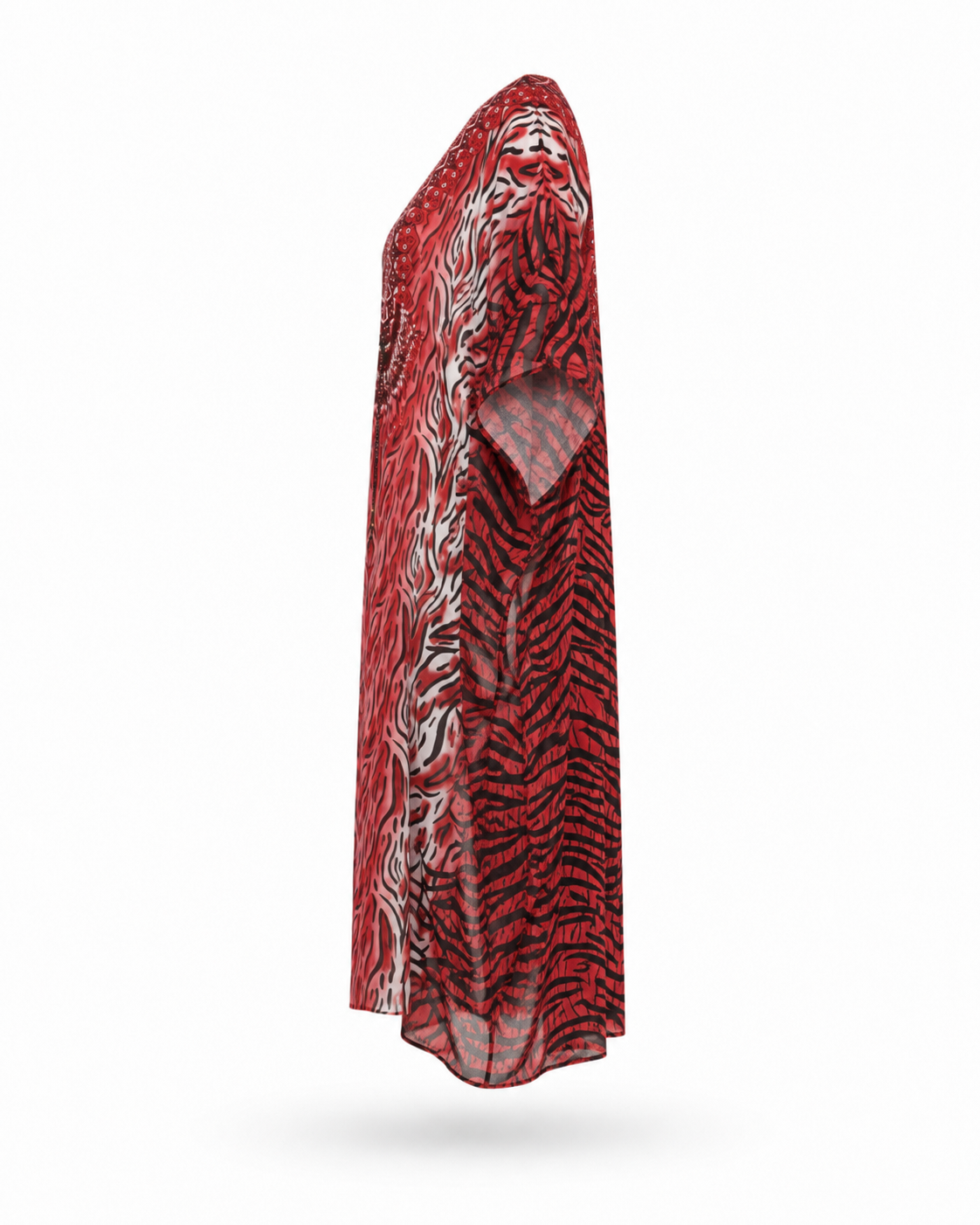 Zohroze Crimson Embroidered Kaftan