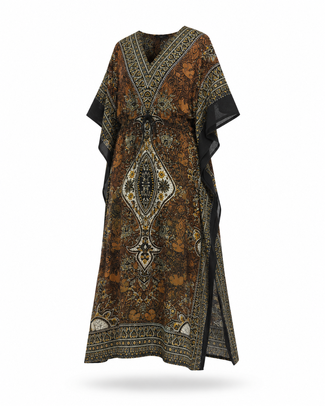 Zohroze Bronze Paisley Drawstring Kaftan