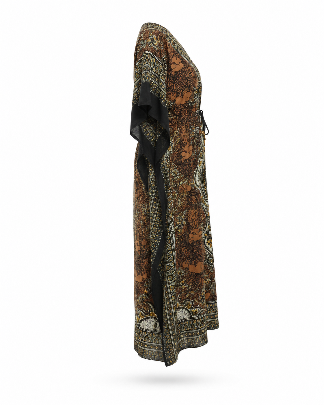 Zohroze Bronze Paisley Drawstring Kaftan