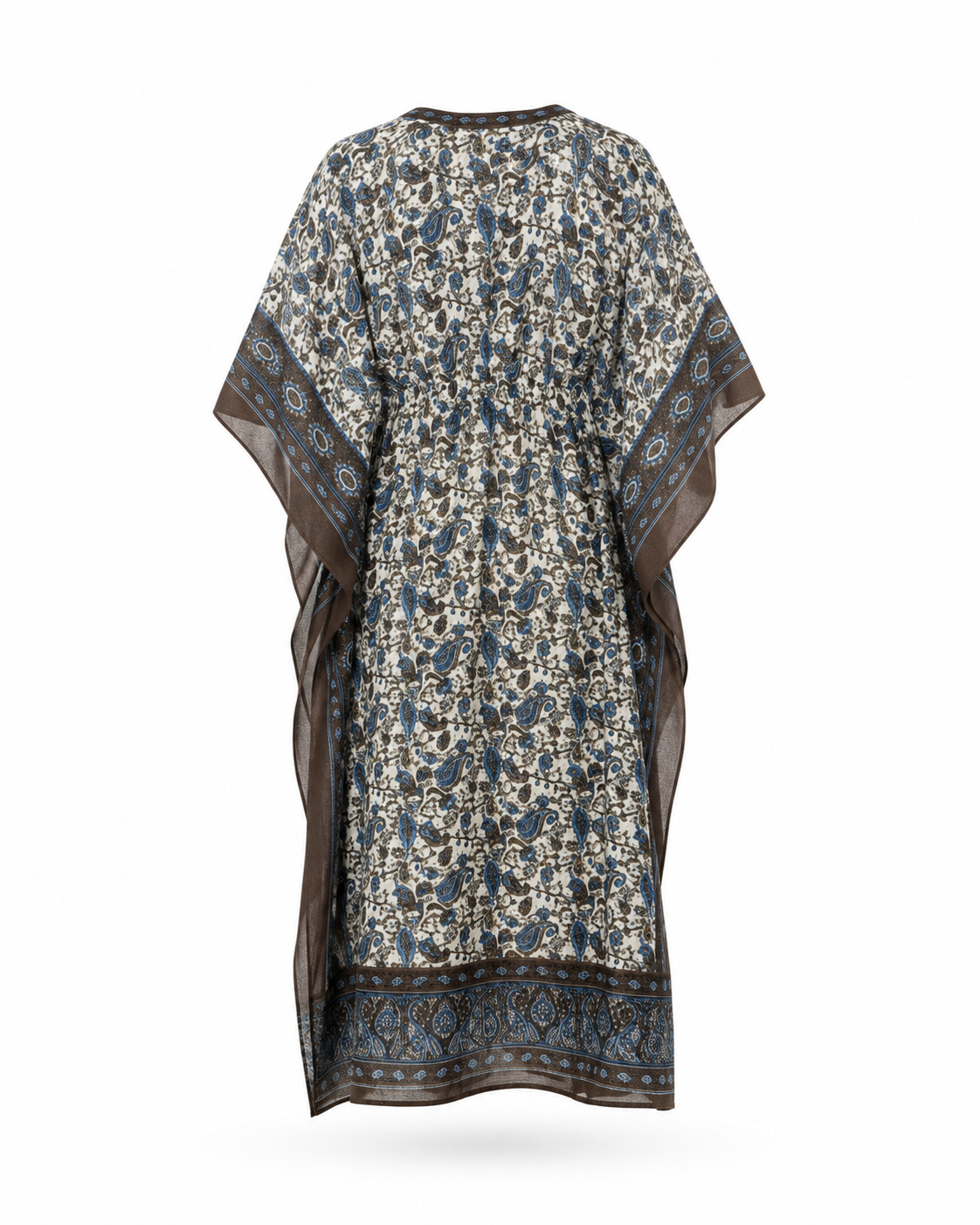 Zohroze Azure Paisley Drawstring Kaftan