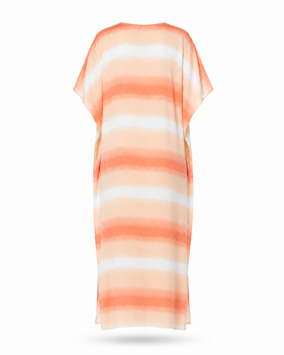 Zohroze Peach & White Tie-Dye Kaftan Dress