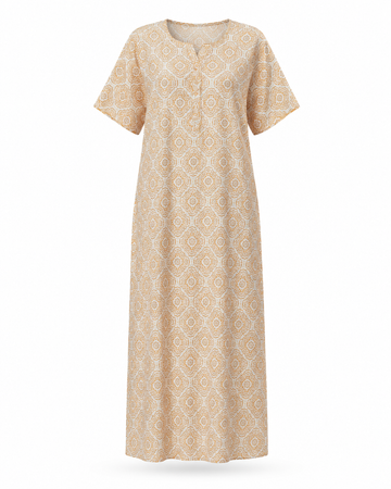 Zohroze Pale Orange Paisley Print Nightgown