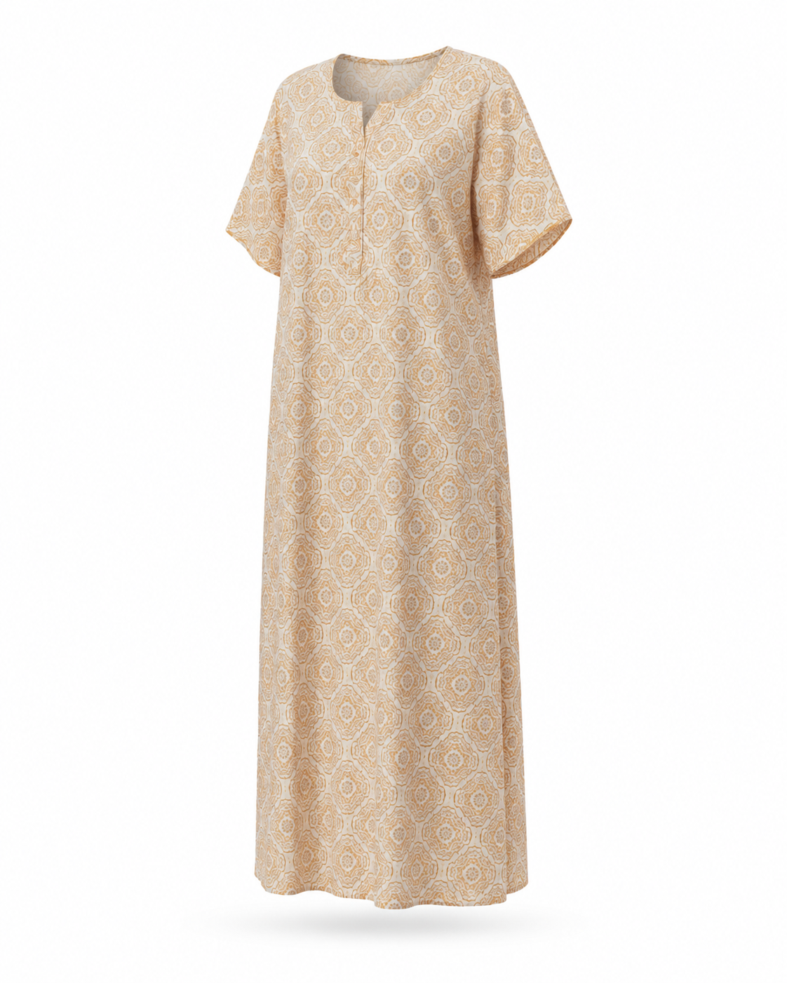 Zohroze Pale Orange Paisley Print Nightgown