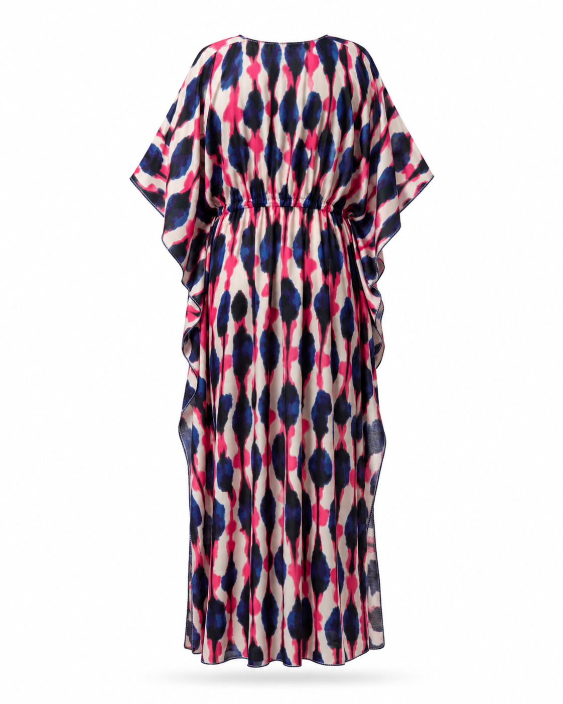 Zohroze Blue & Red Abstract Kaftan Nightgown