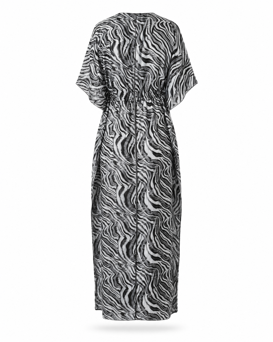 Zohroze Black & White Zebra Print Kaftan Nightgown