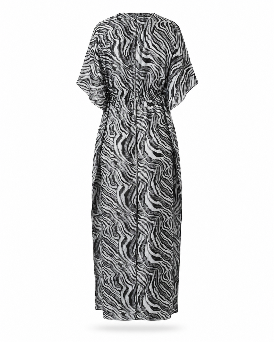 Zohroze Black & White Zebra Print Kaftan Nightgown