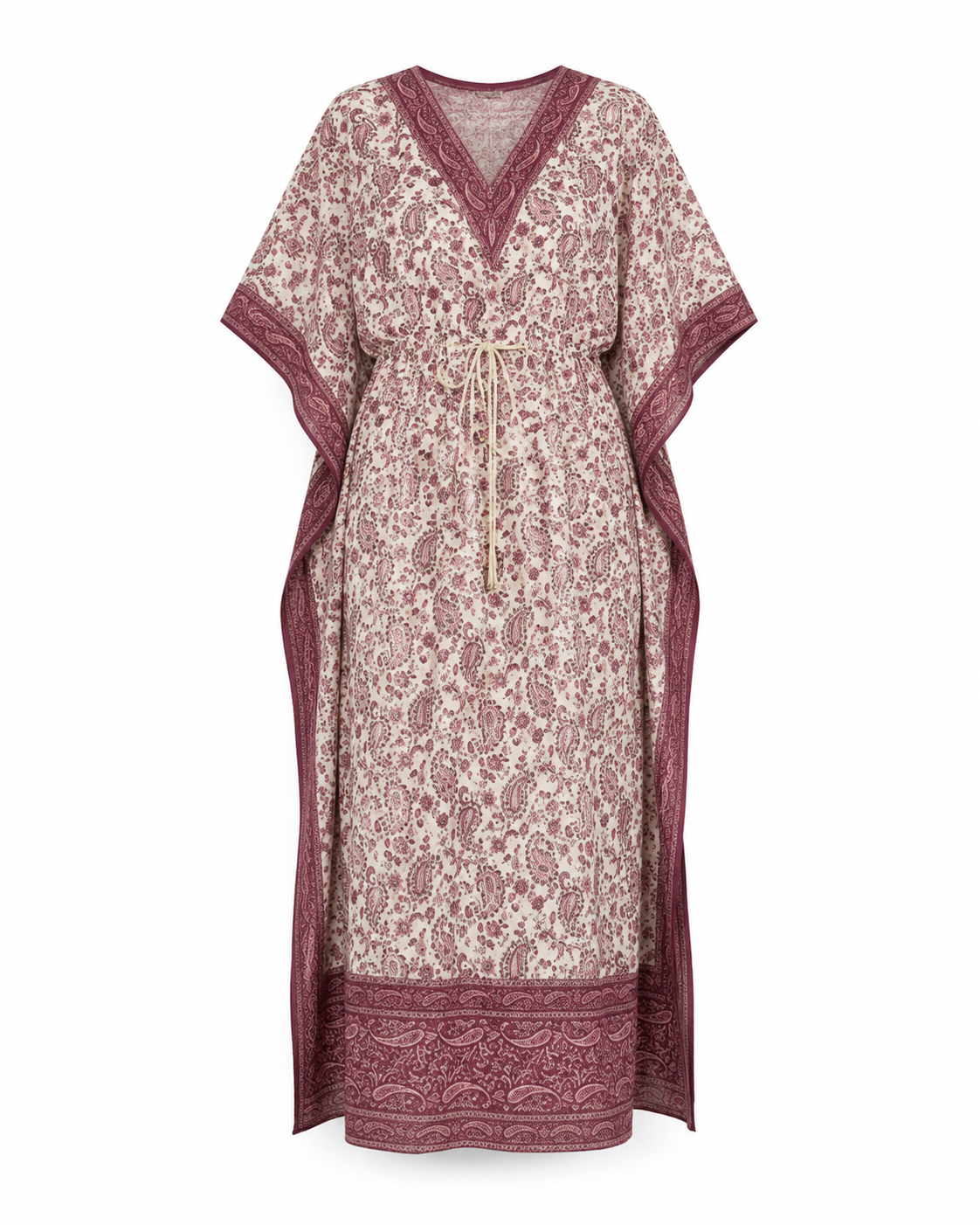 Zohroze Red Paisley Print Kaftan Maxi Dress
