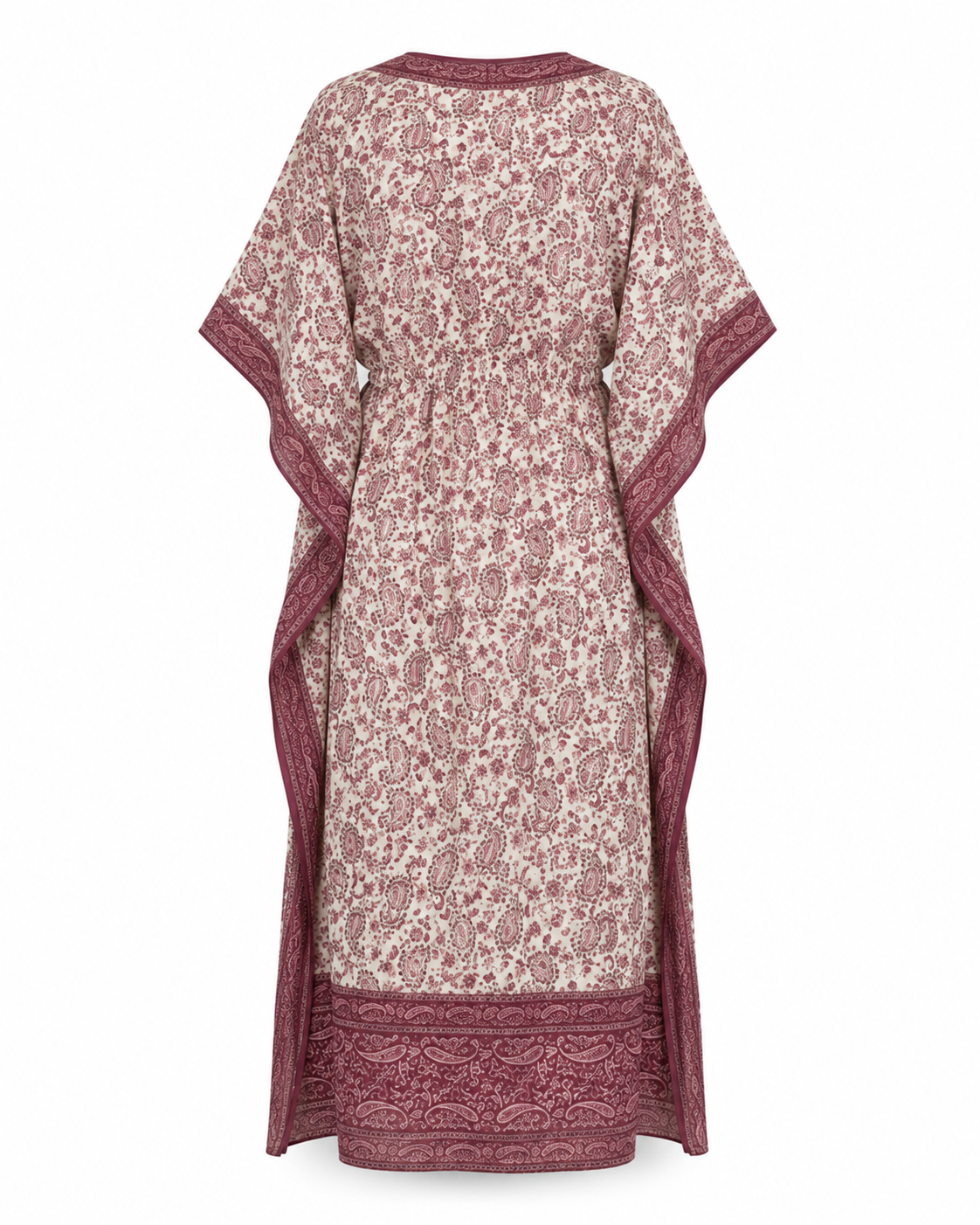 Zohroze Red Paisley Print Kaftan Maxi Dress