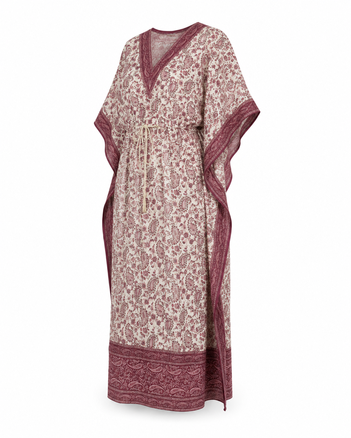 Zohroze Red Paisley Print Kaftan Maxi Dress