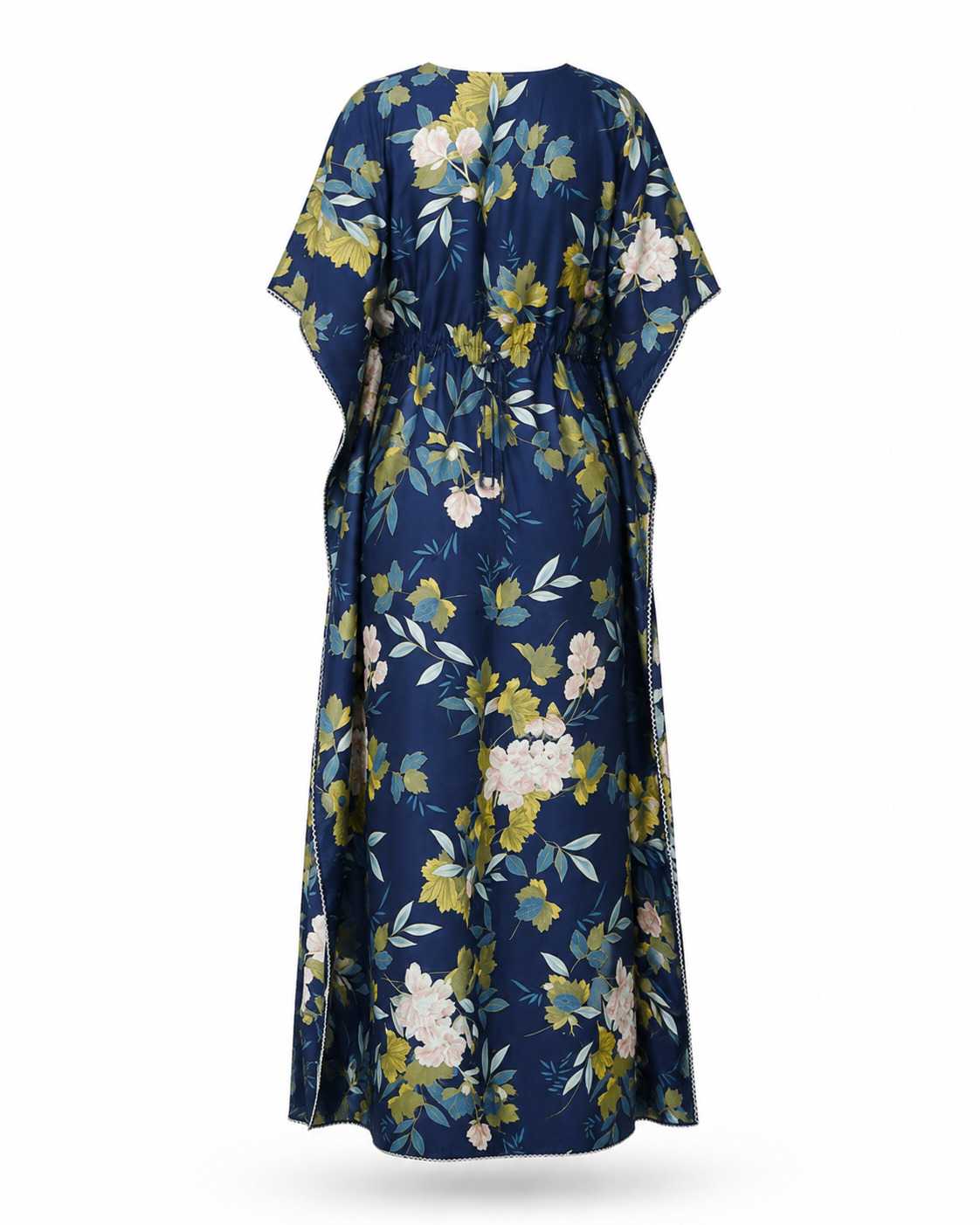 Zohroze Navy Blue Floral Print Kaftan Nightgown