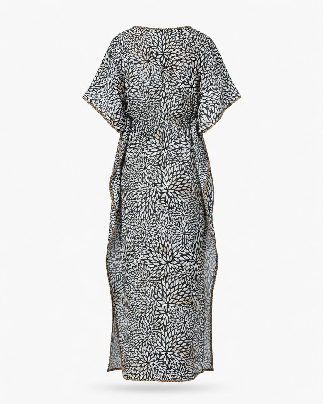 Zohroze Black & White Floral Kaftan Nightgown