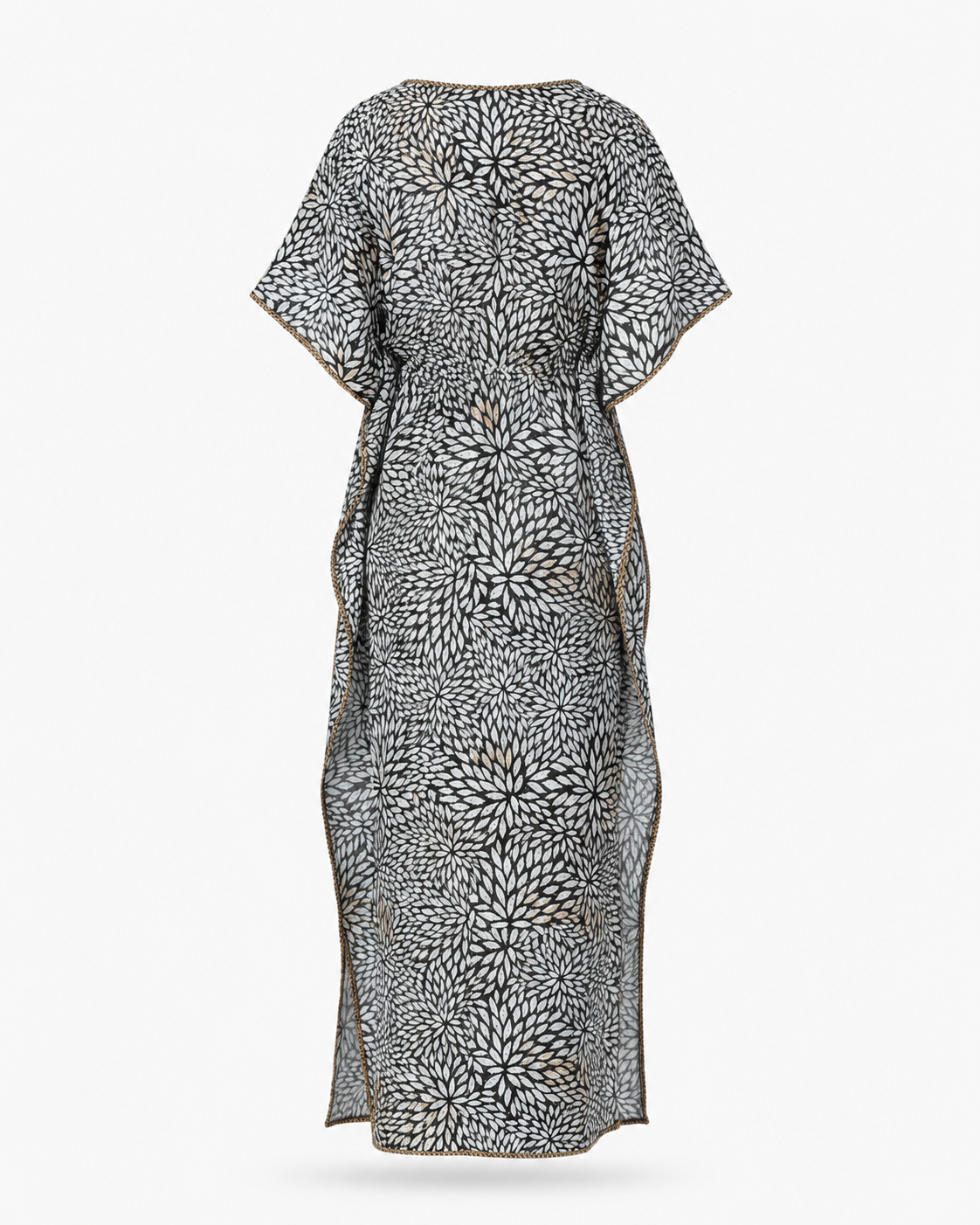 Zohroze Black & White Floral Kaftan Nightgown