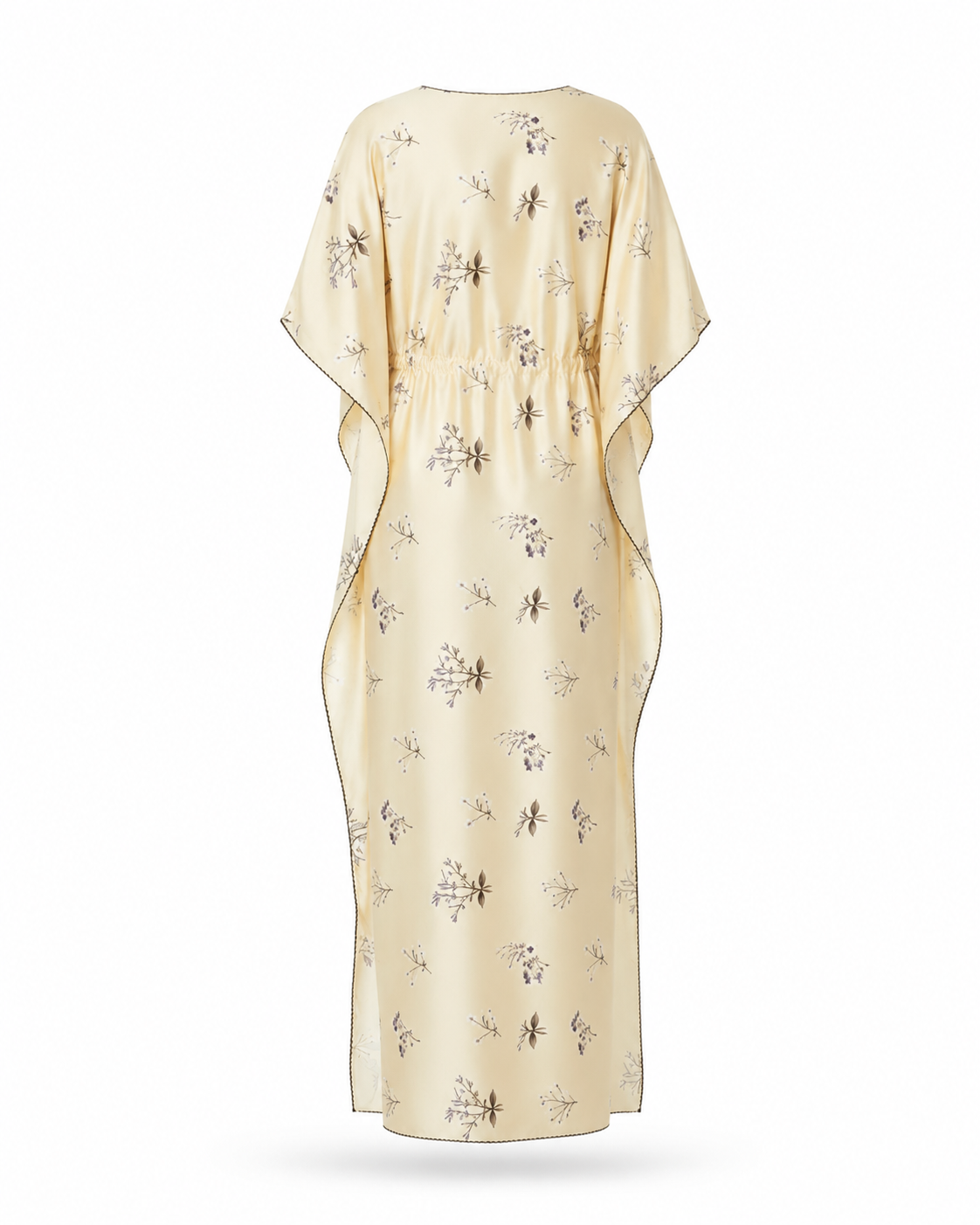 Zohroze Cream Floral Print Kaftan Nightgown