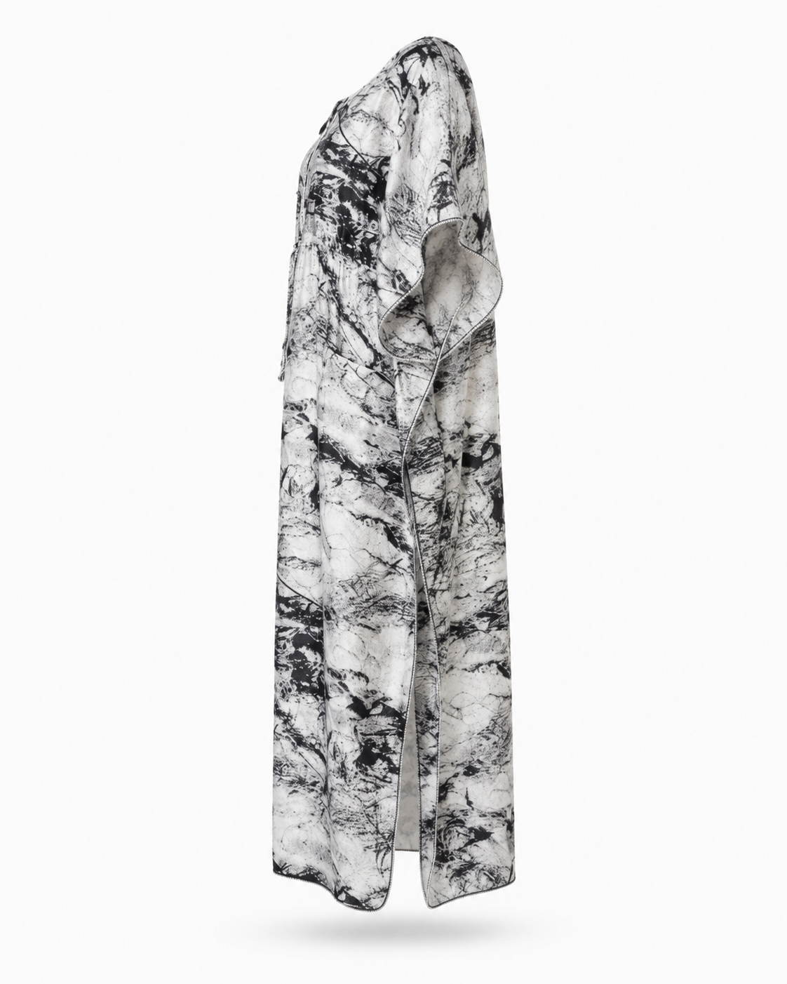 Zohroze Black & White Abstract Kaftan Nightgown