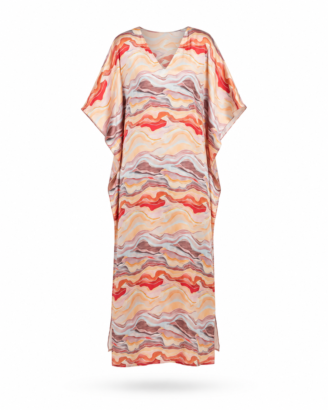 Zohroze Satin Wavy Abstract Kaftan