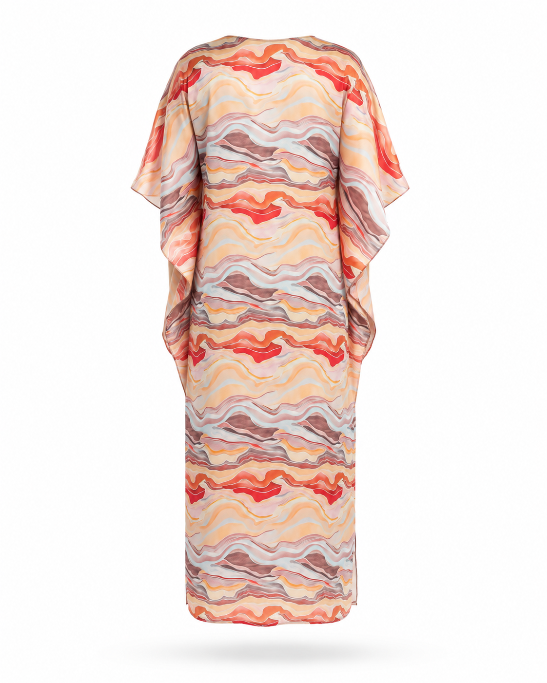 Zohroze Satin Wavy Abstract Kaftan