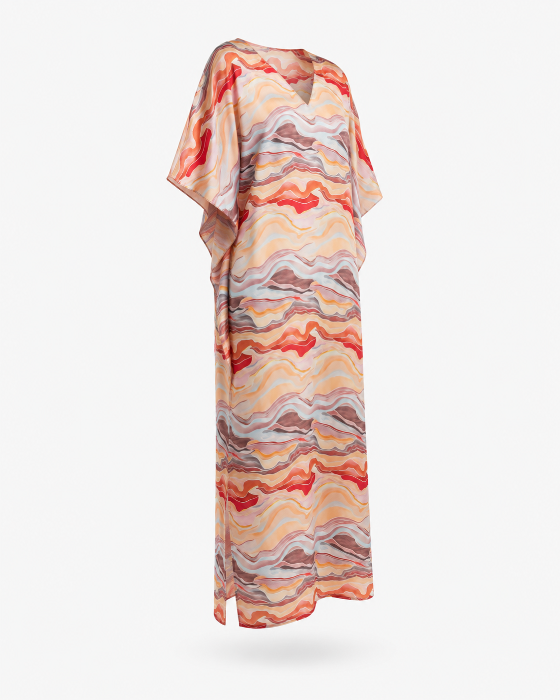 Zohroze Satin Wavy Abstract Kaftan
