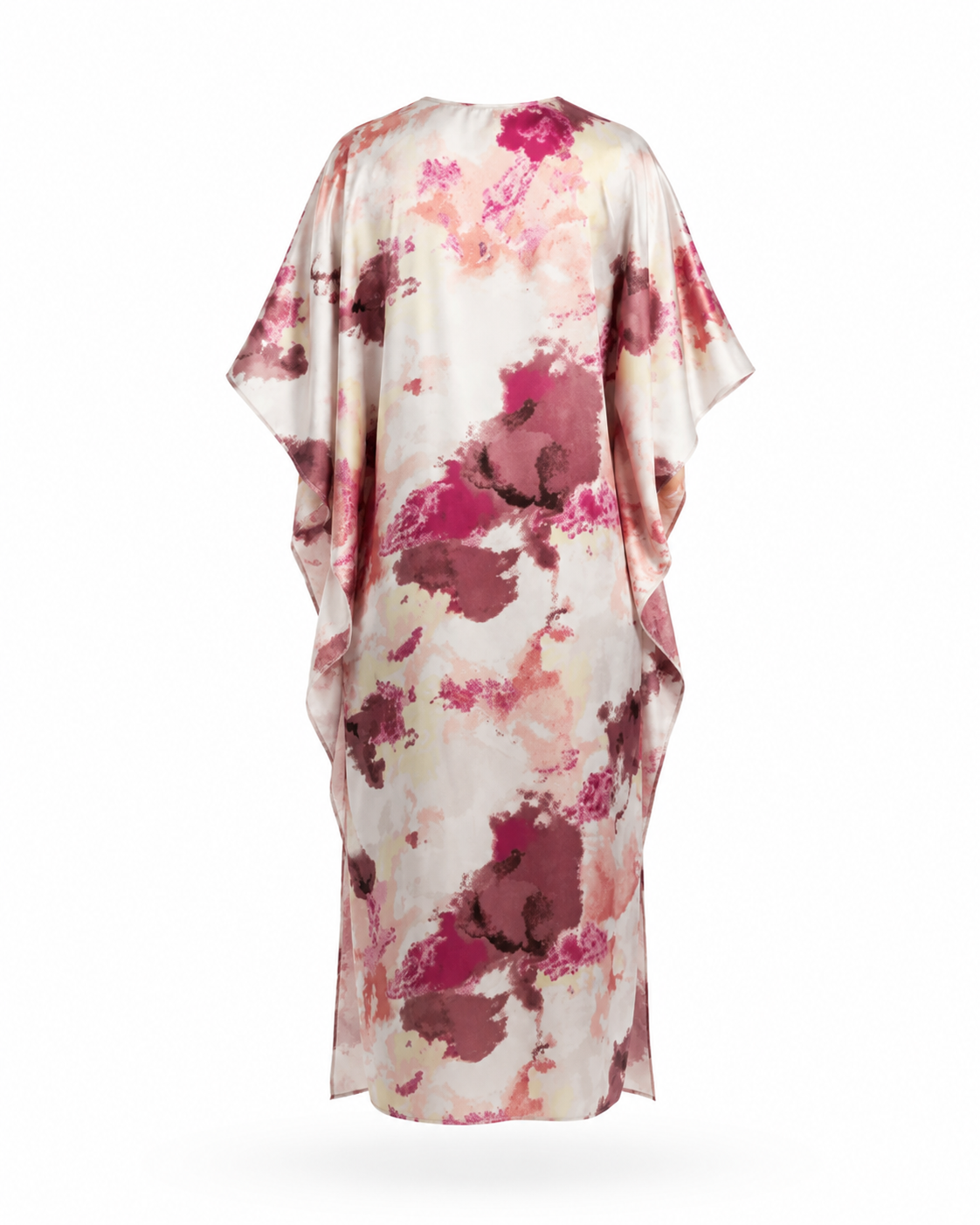 Zohroze Pink Abstract Satin Kaftan